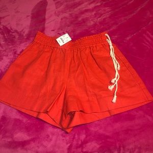 Jcrew orange flared shorts